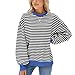 Odizli Sweatshirt Damen Oversized Langarm Rundhalsausschnitt Gestreift Herbst L�ssig Sweater Pullover Pulli Winterpullover Langarmshirt Damenpullover Casual Oberteile ohne Kapuze Schwarz Wei� M Damen Sweatshirt günstig Kaufen-Odizli Sweatshirt Damen Oversized Langarm Rundhalsausschnitt Gestreift Herbst L�ssig Sweater Pullover Pulli Winterpullover Langarmshirt Damenpullover Casual Oberteile ohne Kapuze Schwarz Wei� M