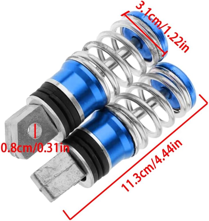 MACHSWON Motorcycle Peg, 2 PCS Motorcycle Brake Pedal Pad Footrests Pedals Mount Replacement, Compatible with Motorcycle with 8mm Mounting Hole Pegs (Blue)