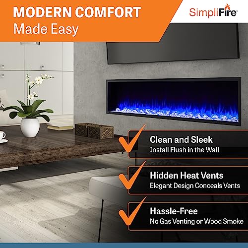 Simplifire Scion 78" Clean Face Linear Electric Fireplace - Black, Sf-Sc78-Bk #TOP2