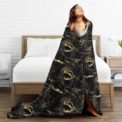 Couverture d'automne marbre noir plaid chaud pour canapé et lit