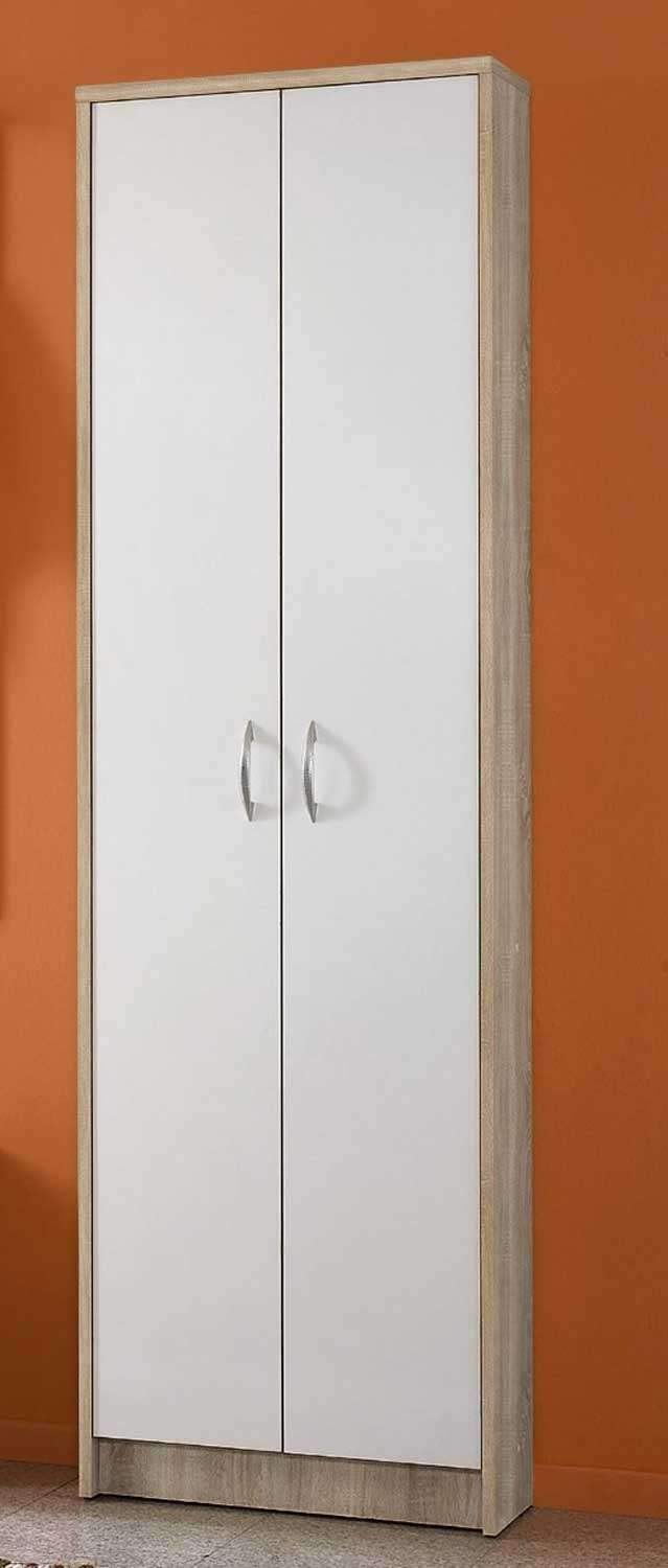 AVANTI TRENDSTORE - Rodolfo - Mobile da ingresso, in laminato di quercia Sonoma e bianco (Quercia Sonoma, Guardaroba) (Armadio)