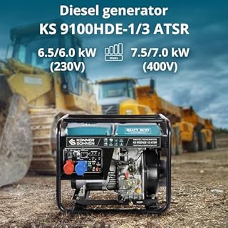 KS 9100HDE-1/3 ATSR diesel generator with VTS phase switching system, maximum power of 7500 W (400 V) / 6400 W (230 V), 1x16 A (400 V)
