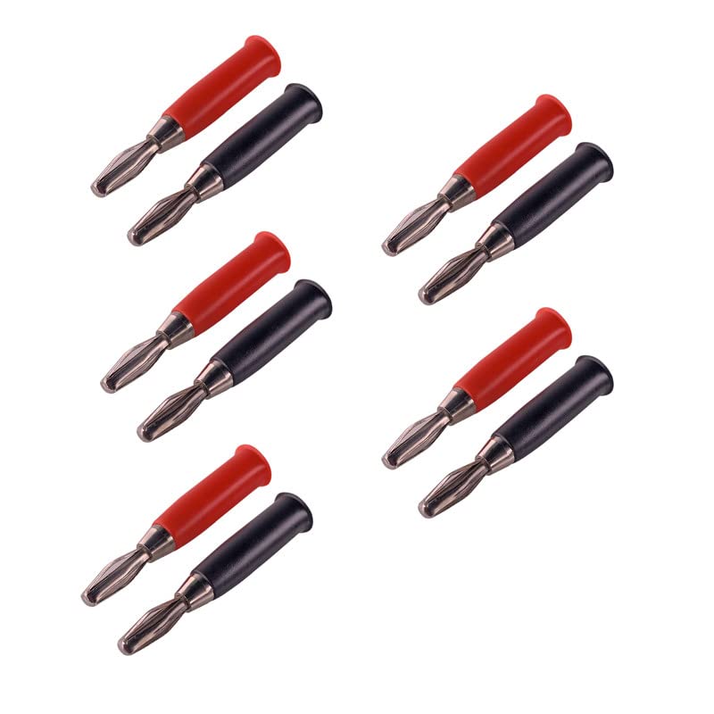 Image of MX 4 mm Gold‑Plated Banana Plug - Pack of 10 | Ideal for Audio, Test Equipment & Sound Systems | Quick Stackable Connectors, 12-18 AWG