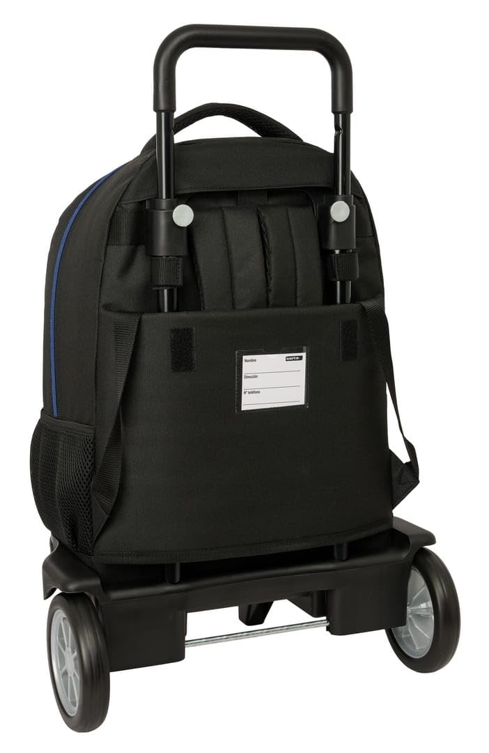 Safta | Mochila Grande con Ruedas Brainrot Compact Evolution Extraíble, Carro Integrado 93 cm, Lavable, Gran Capacidad, Espalda y Hombreras Acolchadas, Portabotellas, Medidas 33x22x45 cm