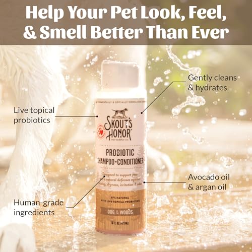 Skout’s Honor Probiotic Natural Dog Shampoo and Conditioner with Avocado Oil & Omega-3s, Gentle Puppy Shampoo, Hydrating Dog Conditioner, 97% Natural, Paraben & Sulfate-Free, Cruelty-Free, 16 oz - Image 6