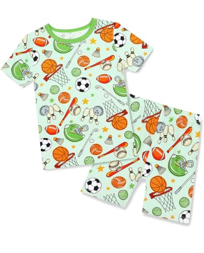 babee Reshinee Bamboo Viscose Toddler Pajamas Boys Girls Kids Baby Cool Short Summer Sport Pjs Set 6-7Y Two Piece