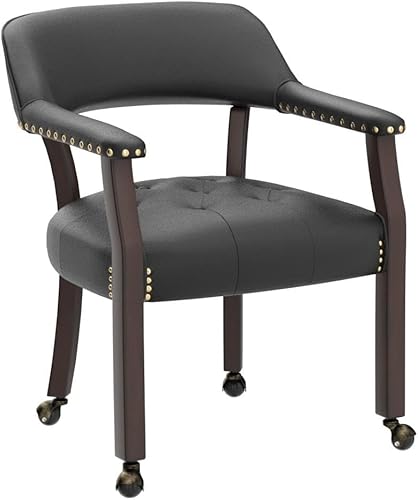 Miniatura 4 de Silla de comedor con ruedas, sillas de capitán con rodillos, juegos de dinette, sillas de póquer con ruedas, mesa de cocina, sillas rodantes, silla