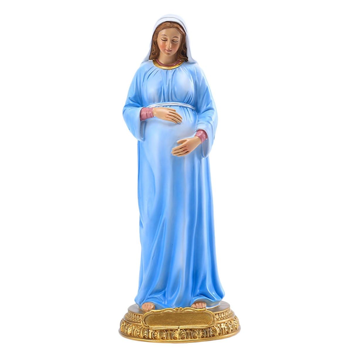 Statue Vierge Enceinte sculpture réaliste résine ornement religieux maison bureau
