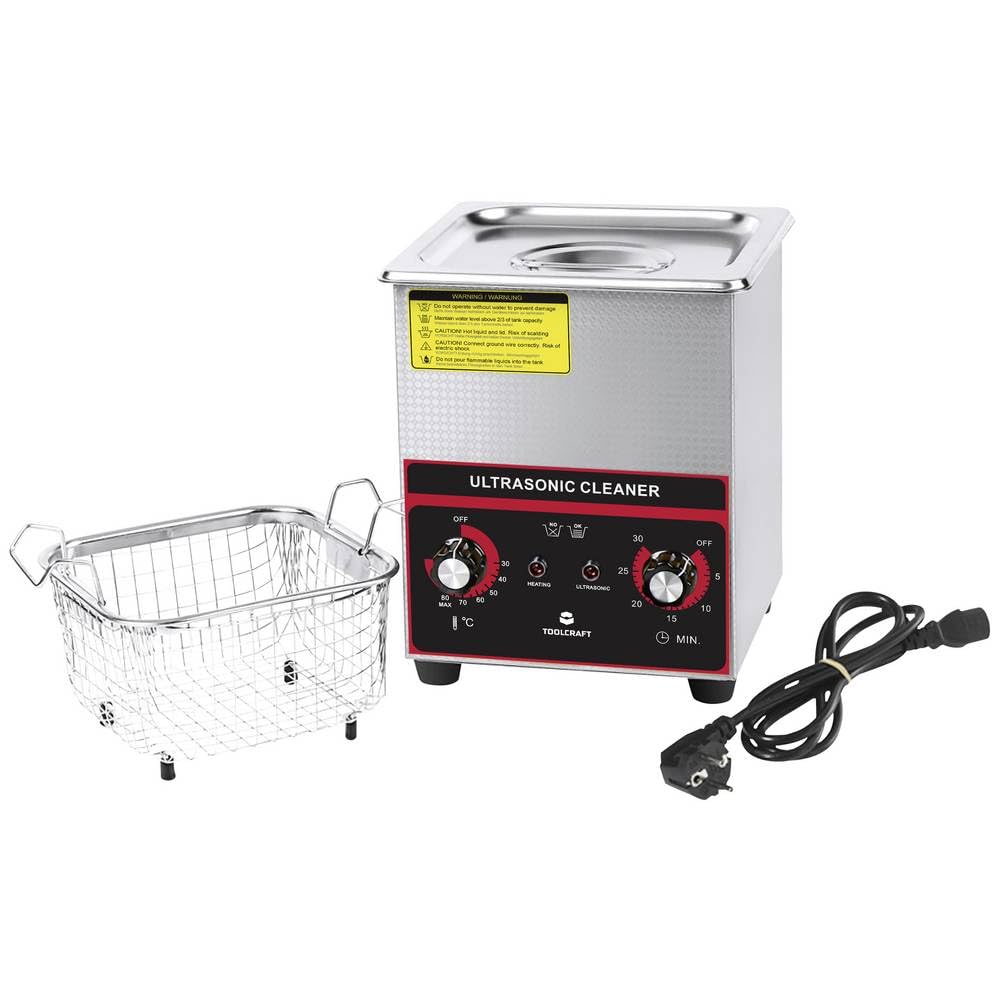 Toolcraft USC-200 Ultraschallreiniger Schmuck, Bürobedarf, Werkstatt 160 W 2 l mit Heizung, mit Reinigungskorb