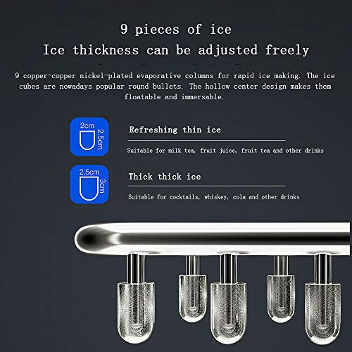 MHGD Eismaschine für die Arbeitsplatte, tragbare und kompakte 2,2-l-Eismaschine, Eiswürfel in 6 Minuten fertig… – Bild 5