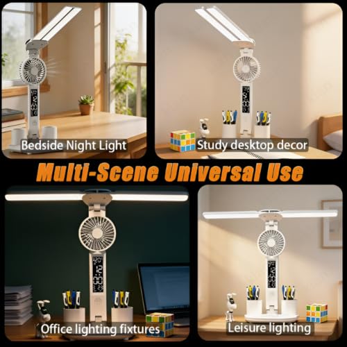 Image of Kian 3-in-1 LED Desk Lamp with Pen & Phone Holder,2400mAh Battery - USB Rechargeable Study Lamp with Touch Sensor, 3 Light Modes, Eye Protection & Warm White(Pack of 1) (Lamp 7)