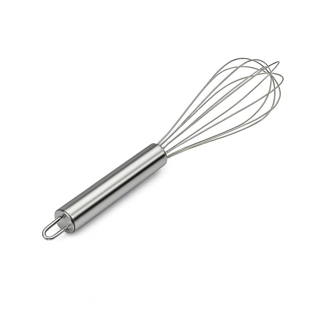 Fitto Stainless Steel Egg Beater Hand Whisk Mixer - Heavy Duty Manual Whisk for Baking, Cooking, Beating Eggs, Mixing Batter, Durable Ergonomic Handle