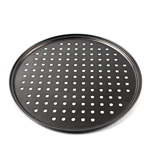Bandeja Antiadherente para Pizza, Bandeja para Hornear con Agujeros, Redonda, Honda, Molde para Hornear, Horno, Utensilios de Cocina para el hogar, Pizza de Acero (32 cm)
