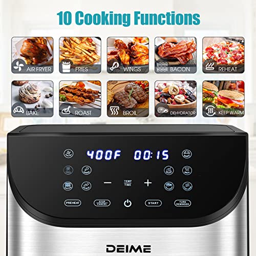 Air Fryer 6.2 Qt Oilless Airfryer 1500W Electric Healthy Oven Cooker Large Capacity With Visible Cooking Window, 10 Presets In One Touch , Digital Control, Customerizable Cooking, Non-Stick Basket, Included Recipe #TOP1