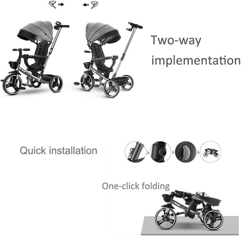 Miniatura 4 de DYCIN Triciciclo plegable para niños pequeños bicicleta portátil de 1 año 2 años protector de seguridad de triciclo para niños 5 opciones de color