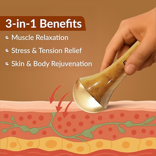 Image of Recovr 2 in 1 Certified Kansa Foot Massage Wand | Traditional Bronze & Wooden Foot Massager | Deep Relaxation,Blood Circulation Support & Stress Relief for Tired,Aching Feet | Daily Detox Massage Tool
