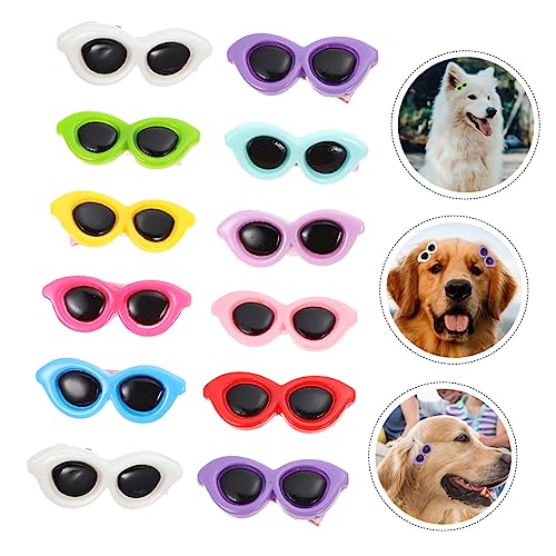 TOYANDONA 12stücke Teiliges Bunte Sonnenbrillen-haarklammern Für Haustiere Niedliche Clips Geeignet Für Katzen Und Hunde Festigende Kopfbedeckung Für Party Und Fotoshooting