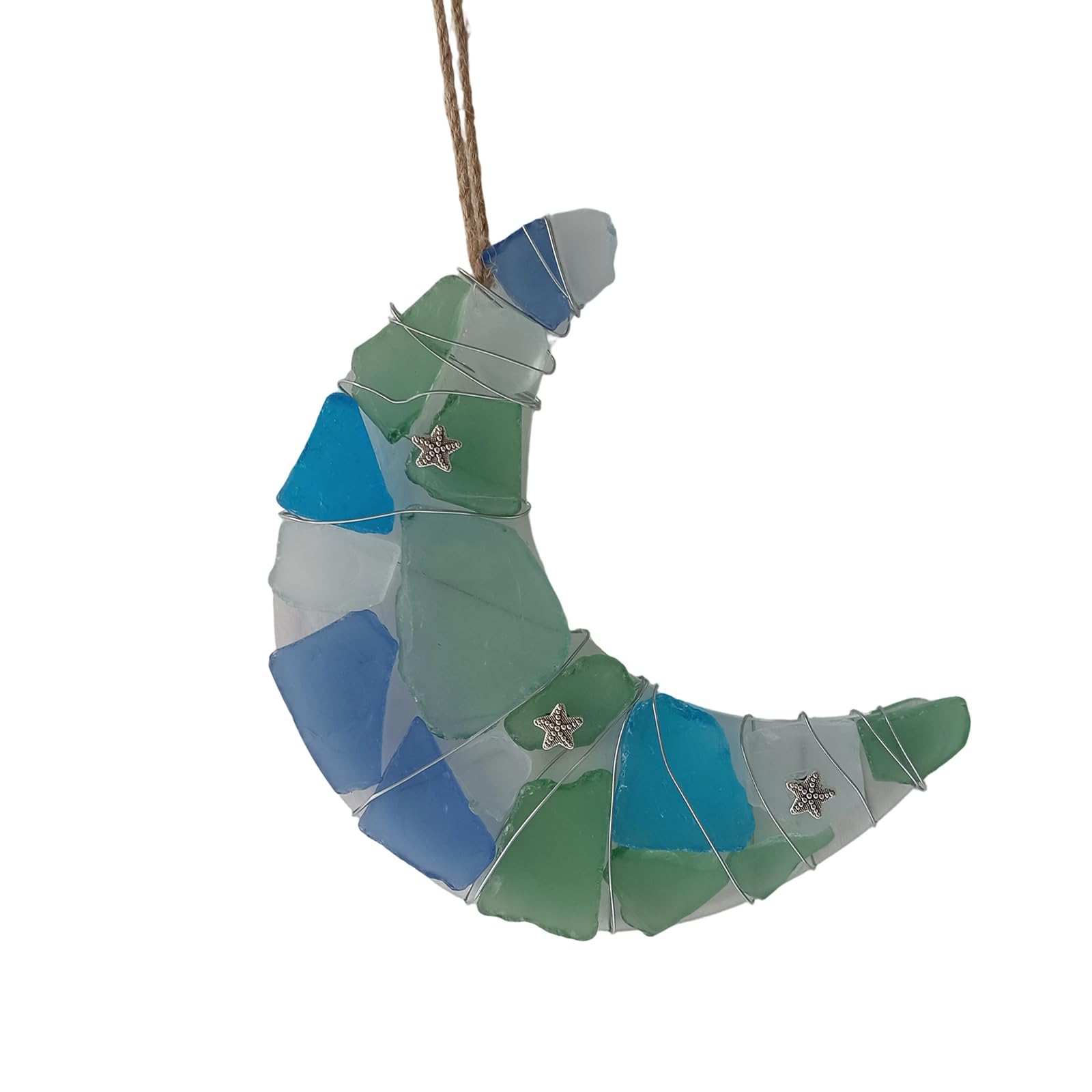 Btgghytr Marine Inspired Sea Glass Hanging Decoration Colored Sea Glass Ornament for Window Doorway Wall Display Wedding Naval Deck