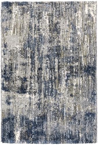 Oriental Weavers Aspen Shag Area Rug - 2061L - 5'3" x 7'6" - in Grey/Blue - Plush Soft Shag, Modern Style, Stain Resistant, Cushion Feel, Bedroom, Office Rug