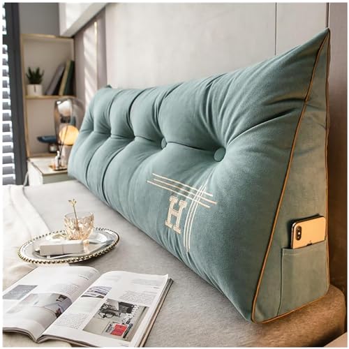 Coussin de lecture triangulaire velours support lombaire 180cm - 2
