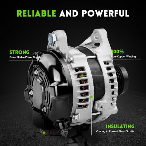 Image of 11402N New Alternator Replacement for 2009-2012 Toyota RAV4, 12-15 Camry, 2011-2016 Scion TC,100A 2.5L L4, 11402 2706036010 1042102270 27060-36011 27060-0V010 104210-8431