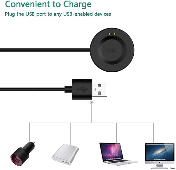 Charger Cable for iTECH Fusion 2/iTECH Fusion 3 Smartwatch, USB 3.3ft Replacement Charging Charger Cord for iTECH Fusion 3 Smartwatch