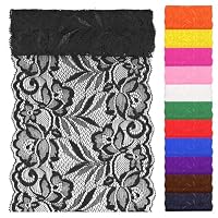 Swpeet 12 Rotoli Di Tessuto Pizzo Elasticizzato - Nastri In Poliestere Colorati Da 6 Cm X 1 Yard Per Cucito E Decorazioni