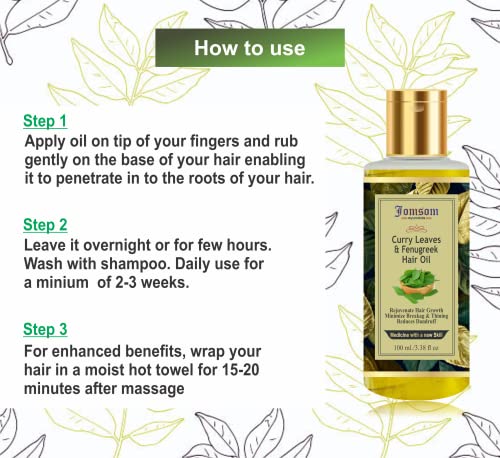 Image of Herbal Curry Leaves Hair Oil With Onion, Fenugreek, Almond & Basil Extracts. 100Ml