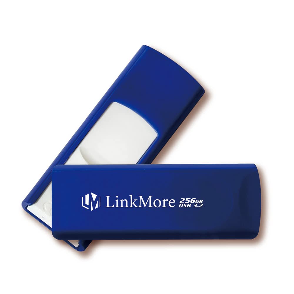 LinkMore EJECT32 256GB USB Stick, USB 3.1 / USB3.2 USB Flash Drive, Read Speed up to 100MB/s, Retractable Design Memory Stick