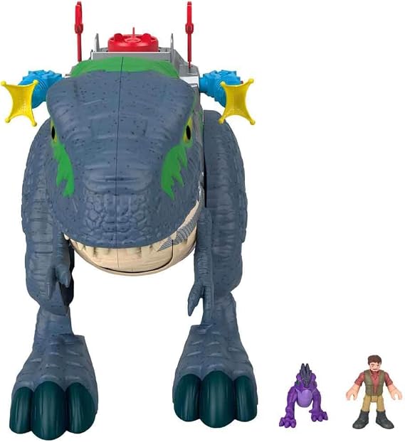 Fisher-Price Imaginext Jurassic World Rebirth Dinosaur Playset, Ultimate Action Chomp T. rex 18-inch Dino Toy with Lights, Sounds, Motion & 2 3-inch Action Figures