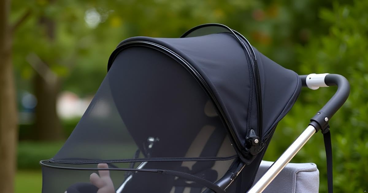 Mosquito Net for Stroller, Stroller Cover Bug Net with Two-Way Zippers, Polyerster Mesh Screen Protection Cover for Baby Strollers, Bassinet, Car Seat, Cradle, Portable Mini Crib (Black)
