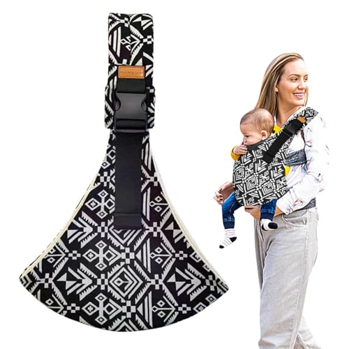 Baby Sling Carrier, Toddler Soft Baby Carrier Sling with Adjustable Shoulder Strap, Baby Wrap Carrier, Infant Baby Sling Carriers from Up to 6-42 Months, Baby Hip Sling Carrier for Outdoor Use (Black)