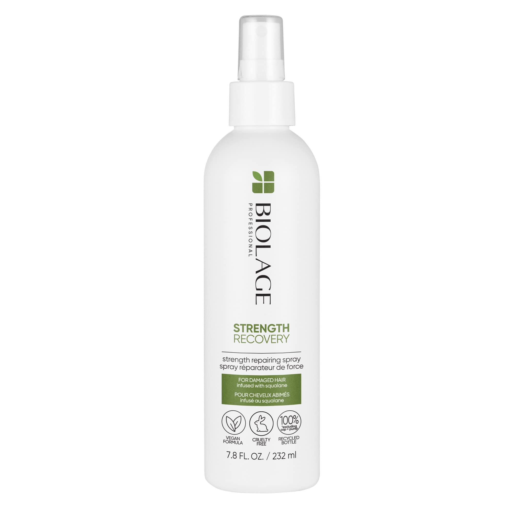 BIOLAGE Strength Recovery Repairing Leave-In Treatment Spray | Heat Protectant & Detangler | Strengthens & Prevents Damage | For All Damaged & Sensitized Hair Types | Vegan | Cruelty-Free| 7.8 Fl. Oz.