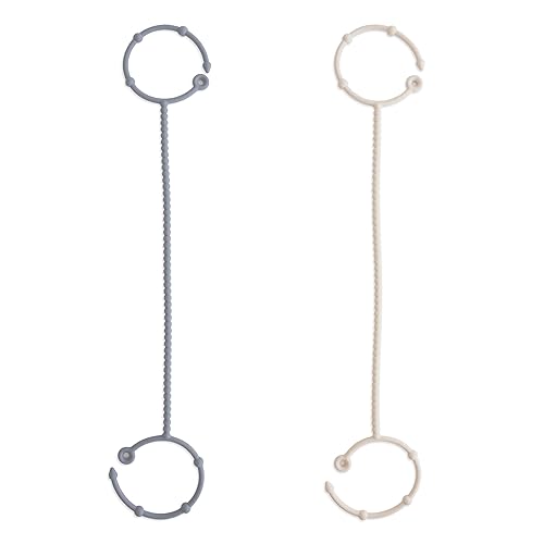 Miniatura 9 de mushie - Correas ajustables de silicona para juguetes, paquete de 2 | Accesorios para bebé para viajes, cochecito, trona (natural/arena movediza)