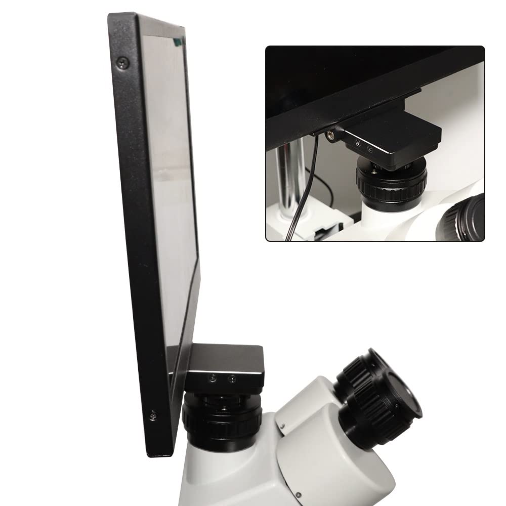 Kit di accessori per microscopio Microscopio trinoculare integrato 10X-150X Fotocamera per microscopio digitale H_D 1080P 5MP con schermo HD da 13,3" per riparazione di schede madri PCB Vetrini per m