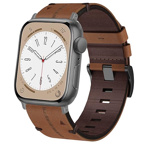 Bracelet Apple Watch 46mm 45mm 44mm 42mm cuir véritable bracelet de remplacement iWatch