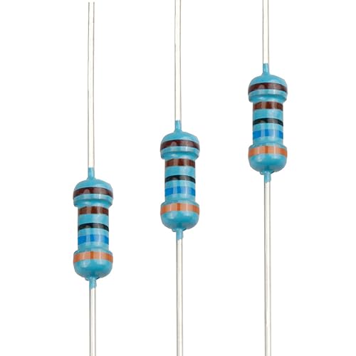 Miniatura 95 de 100pcs 2.2K ohm Resistor 1/4w (0.25 W) Resistencia fija de película metálica de tolerancia ±1%, múltiples valores de resistencia opcional