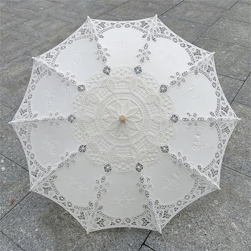 Sombrilla de encaje de ganchillo de algodón para decoración de bodas 5