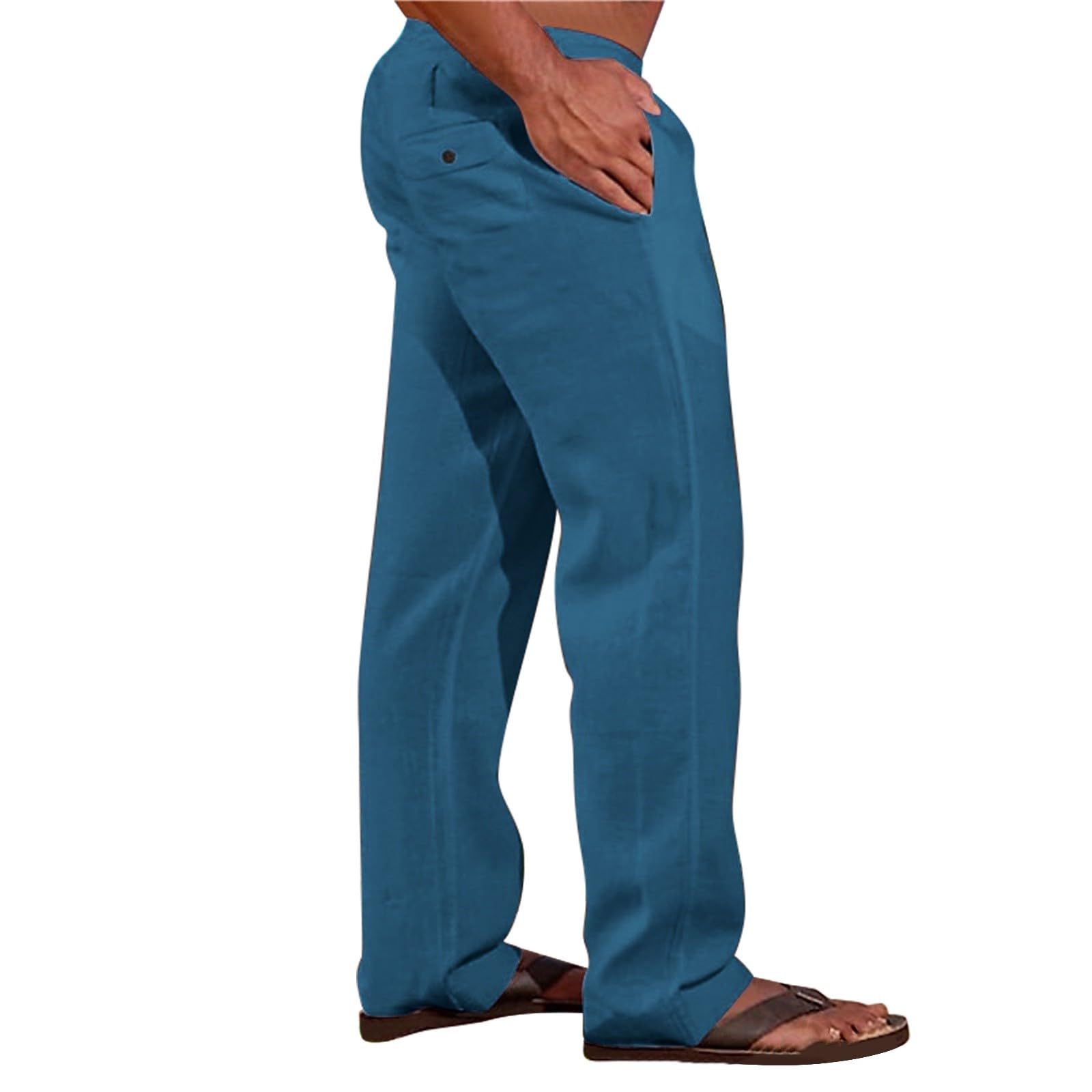 Linnen broek heren broek chino cargo broek licht witte joggingbroek vrijetijdsbroek mannen yoga zomerbroek met zakken sportbroek casual sweatpants, grijs, 3XL