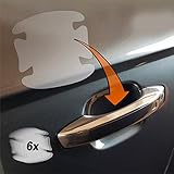 6 teiliges Set Schutzfolien gegen Kratzer durch Fingernägel, Fingerringe etc. an den Türgriffmulden - MADE IN GERMANY