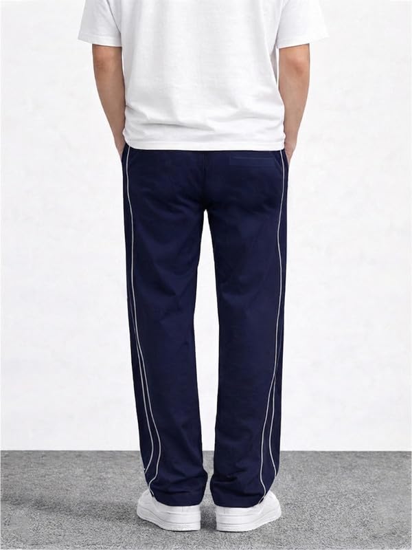 Image of CHKOKKO Men's Relaxed Track Pants for Gym Workout Running Casual Wear Sports Lower with Pockets Adjustable Drawstring Waist Lightweight Quick Dry Activewear Fitness