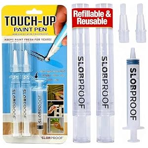 Slobproof Refillable Touch-Up Paint Pen, Mess-Free, Reusable Wall Paint Repair Tool, Precise Application, DIY Home Improvement, Furniture, Arts and Crafts, Patented Design, Easy Storage, Pack of 2