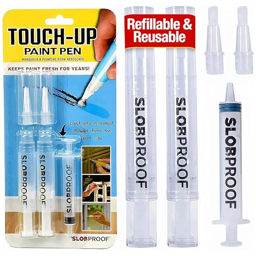 Slobproof Refillable Touch-Up Paint Pen, Pack of 2 - Precision Brush Tip…