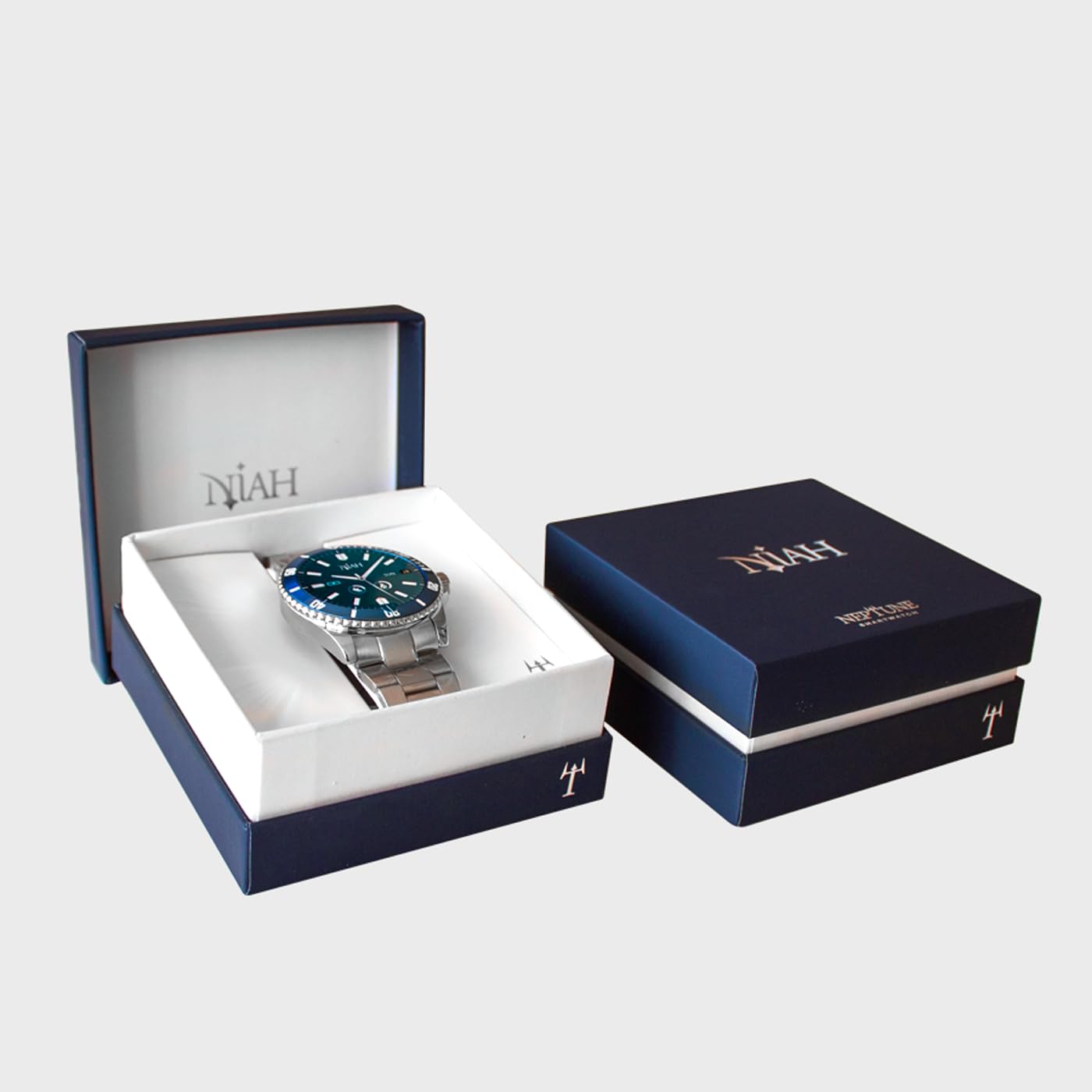 TECHMADE Niah Neptune Smartwatch męski luksusowy zegarek cyfrowy Smartwatch – stylowy design w stylu, wyświetlacz AMOLED, monitorowanie zdrowia i powiadomienia, połączenia, powiadomienia,