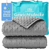 Ella Gewichtsdecke Kinder 3,2 kg 100x150 cm - Therapiedecke, für Stressabbau & Angstzustände, Hypoallergene Glasperlen, weiche & kühlende Baumwoll- Außenschicht, für Kinder von 25-40 kg - Grau Minky