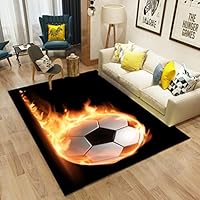 Xisnuient Football Graffiti Vert Football Home Zone Rugby Salon Tapis GarçOns Et Adolescents Chambre Moderne Tapis AntidéRapant Amusement Jeux Tapis