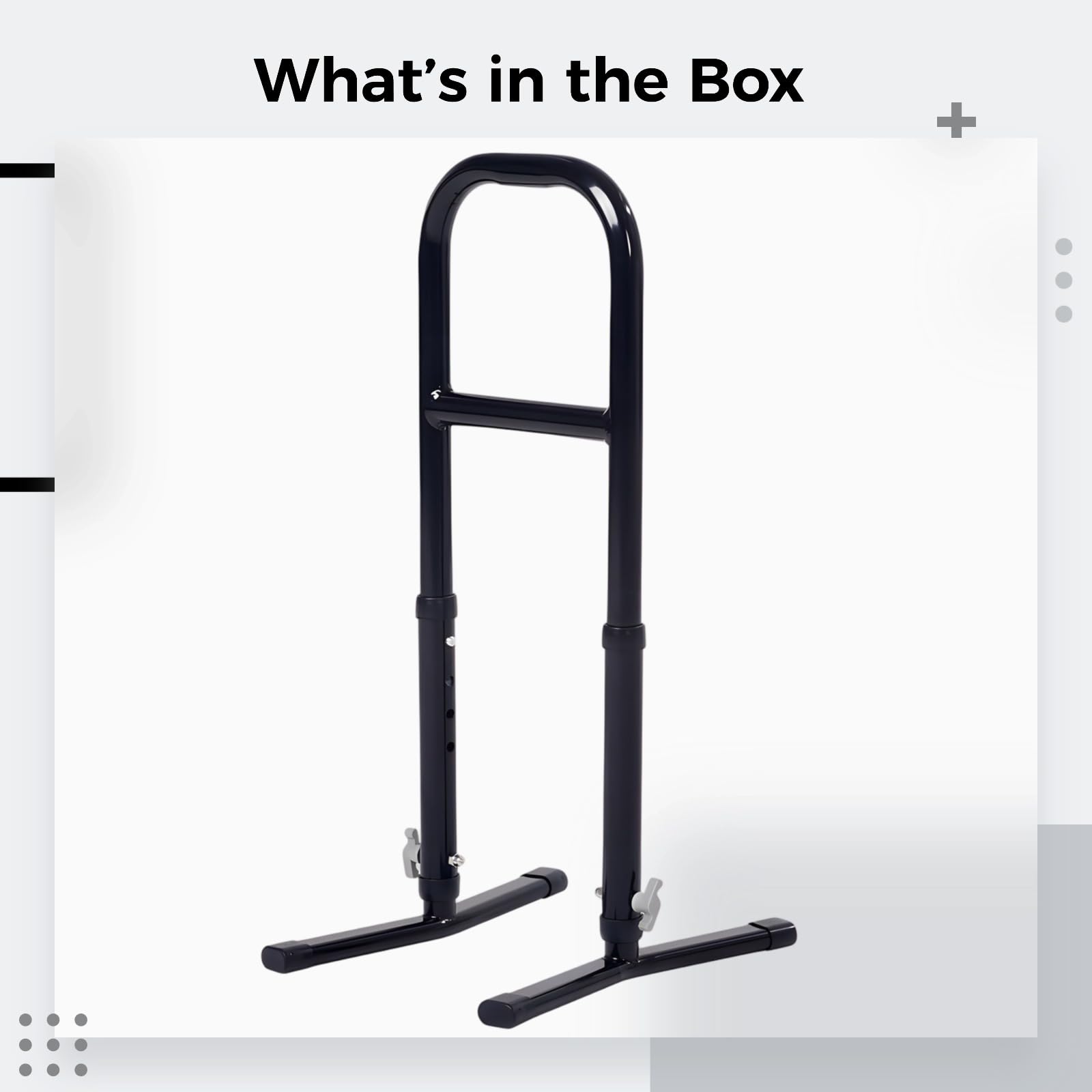 Supporto di supporto per anziani, altezza regolabile, con doppia base antiscivolo, supporto portatile per la mobilità, capacità 272 kg, strumento di supporto leggero per la vita quotidiana