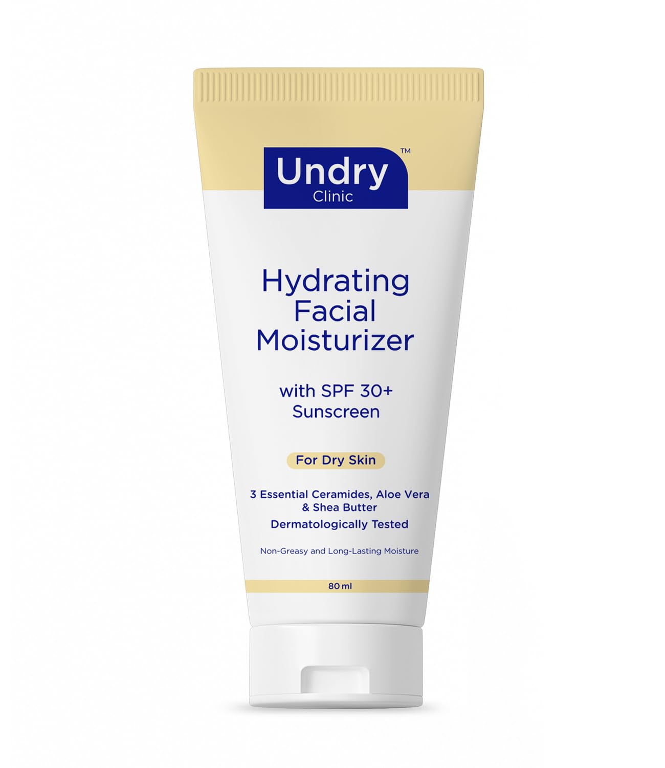 UndryFacial Moisturizer for Dry Skin (80ml) Moisturizer for Face with Sunscreen SPF30 Face Moisturizer for Men Face Moisturizer for Women; Face Cream for Women Face Cream for Men for Lasting Moisture