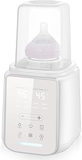Flaschenwärmer Baby, Petyoung 8-in-1 Fläschchenwärmer mit Timer, Einstellbarer Temperatur und Automatischer Abschaltung, Babykostwärmer mit LCD-Display und Nachtlicht für Die Meisten Babyflaschen