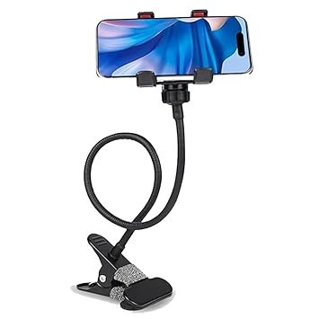 Hands-Free Lazy Mobile Holder Stand | Strong Metal Clamp | Flexible Arm for Desk/Table | Adjustable 360° Viewing | Great for Cooking, Meetings & Reels